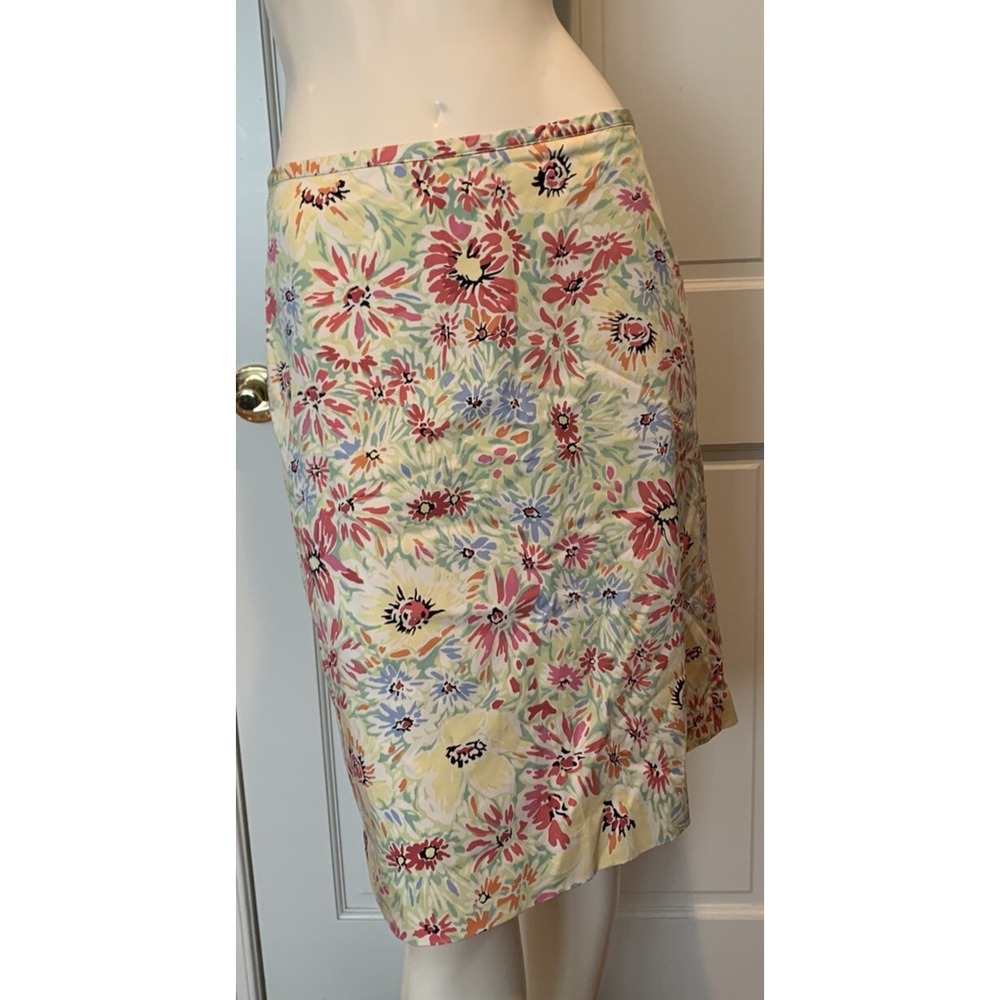 Brooks Brothers SZ 6 Cotton Stretch Floral Print Skirt Lined